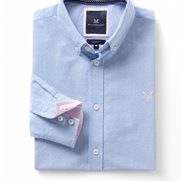 Crew Clothing Chambray Blue Slim Fit Oxford Shirt - XXL - Picture 1 of 7